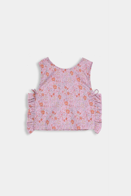 Printed Ruffle Top - Cougar Clothing