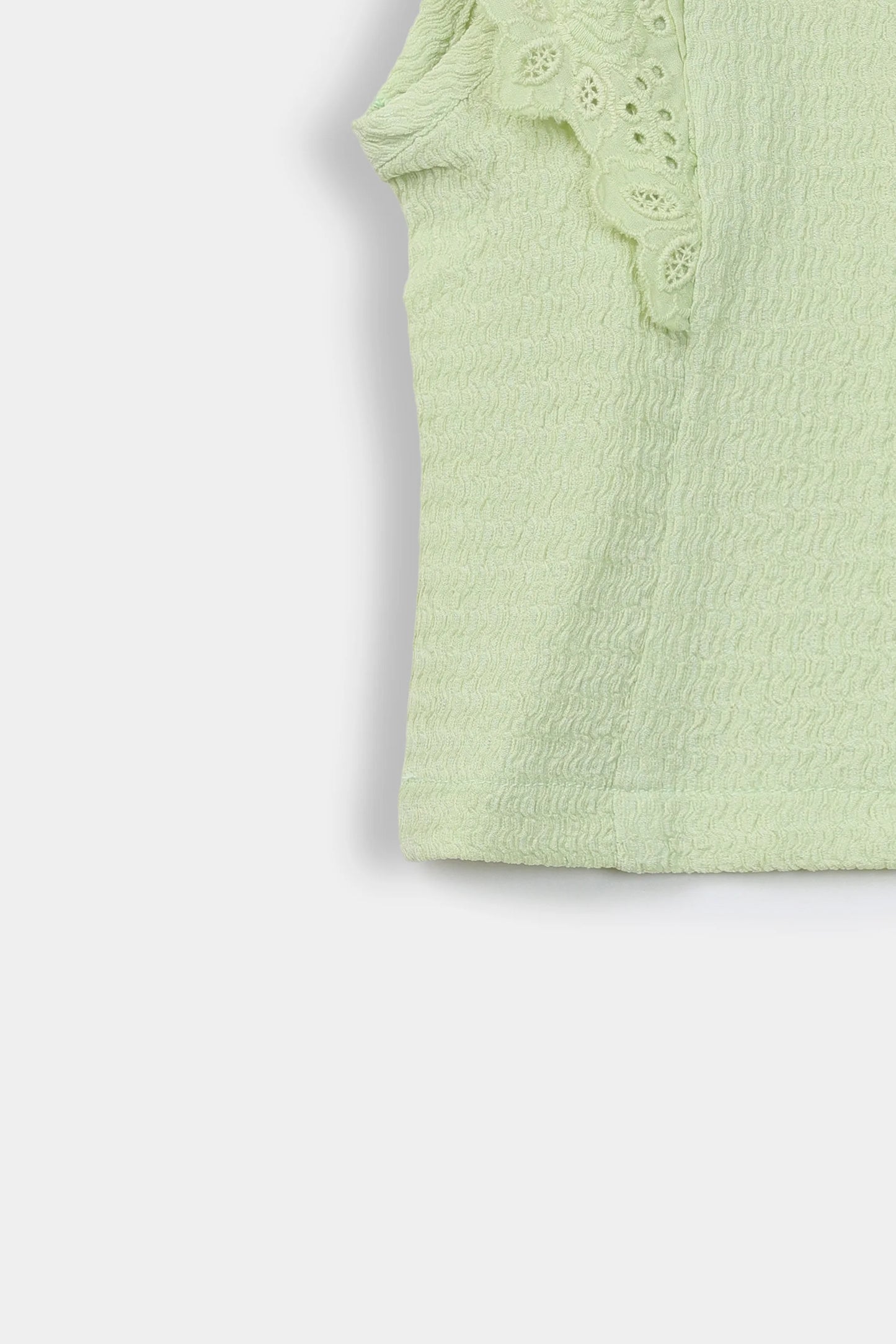 Textured Top With Lace Trims - Cougar Clothing