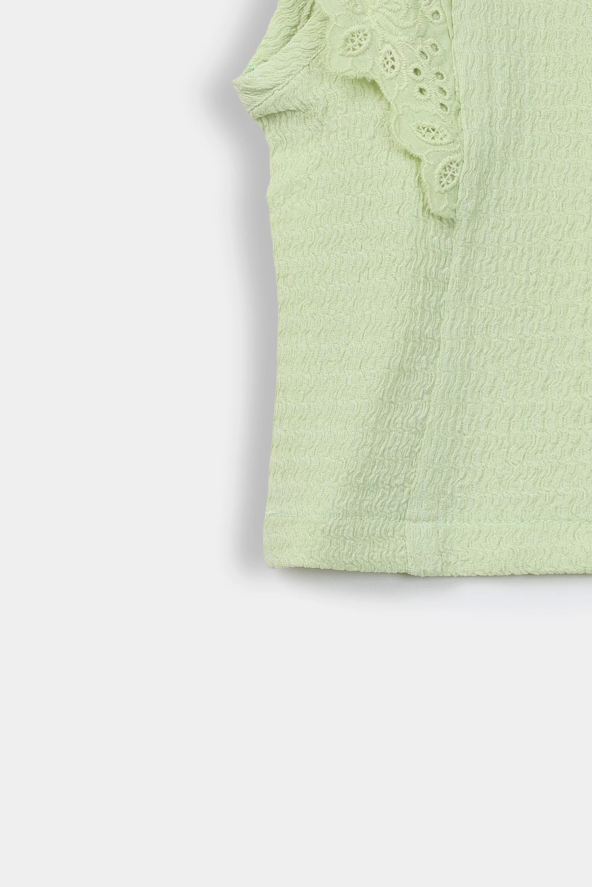 Textured Top With Lace Trims - Cougar Clothing
