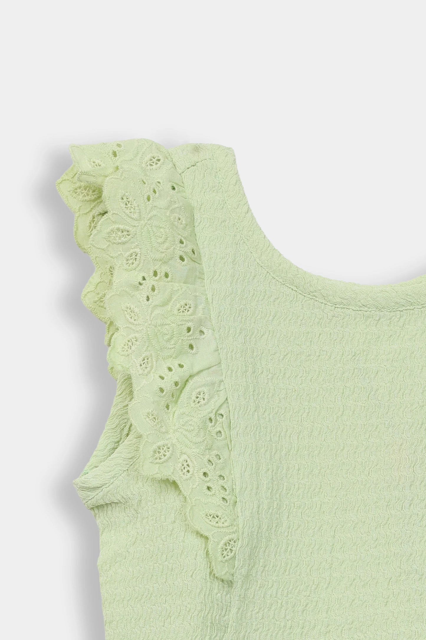 Textured Top With Lace Trims - Cougar Clothing