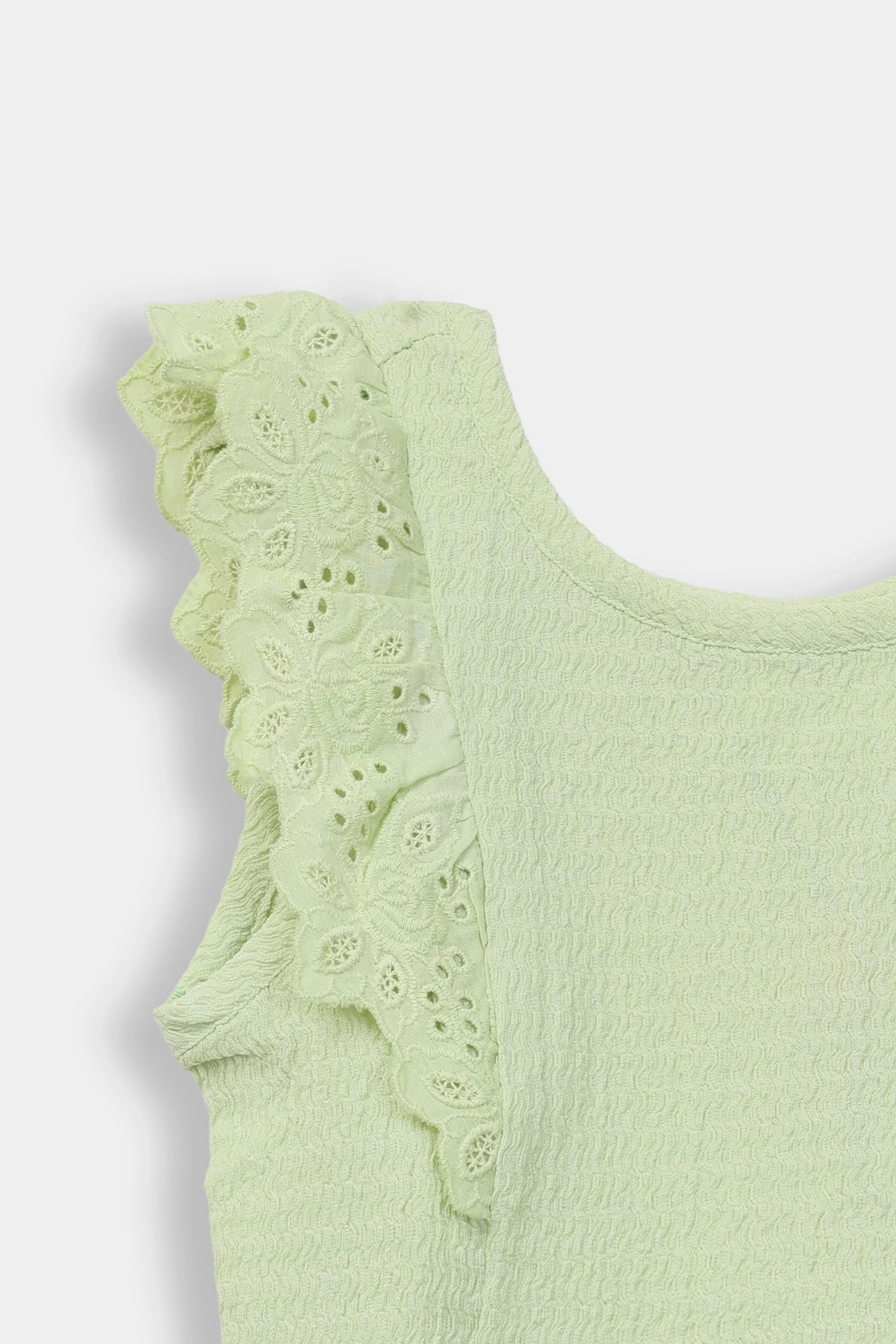 Textured Top With Lace Trims - Cougar Clothing