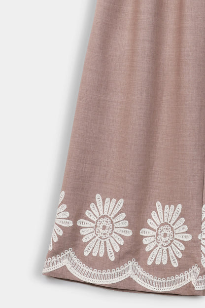 Embroidered Wide Leg Pants - Cougar Clothing