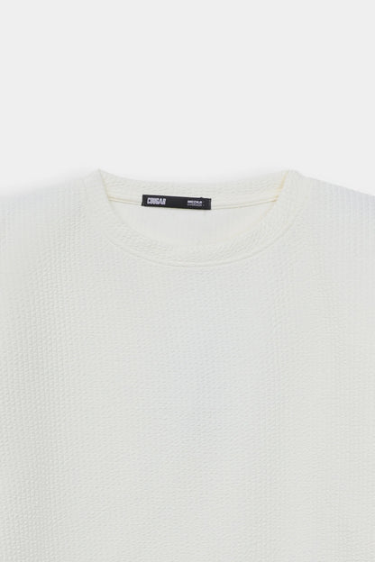 Oversized Seersucker T-Shirt - Cougar Clothing