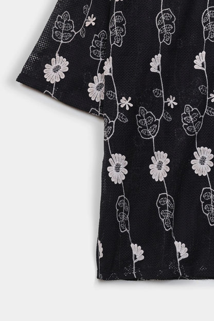 Embroidered Textured Net Shirt - Cougar Clothing