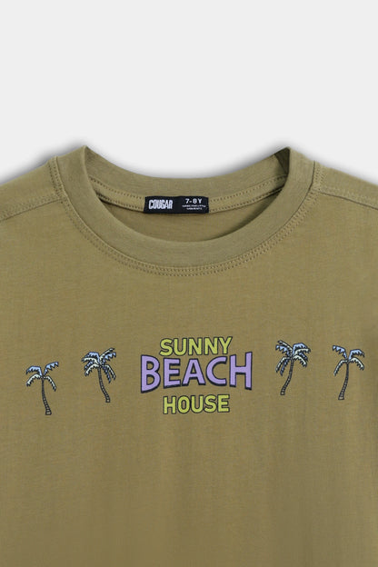 Text Print Graphic T-Shirt - Cougar Clothing