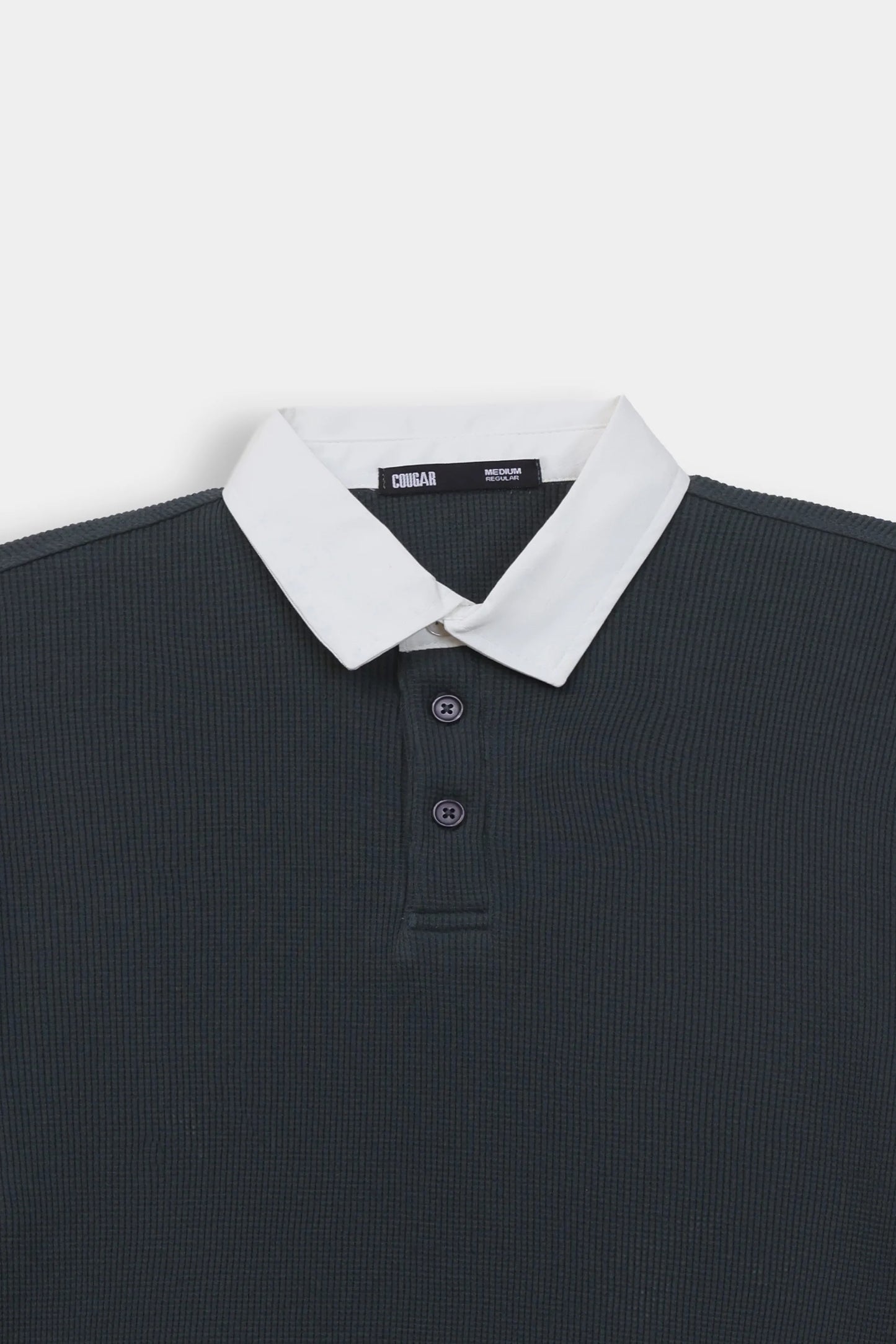 Textured Contrast Polo - Cougar Clothing