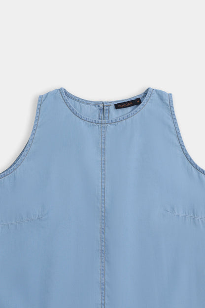 Sleeveless Denim Top - Cougar Clothing