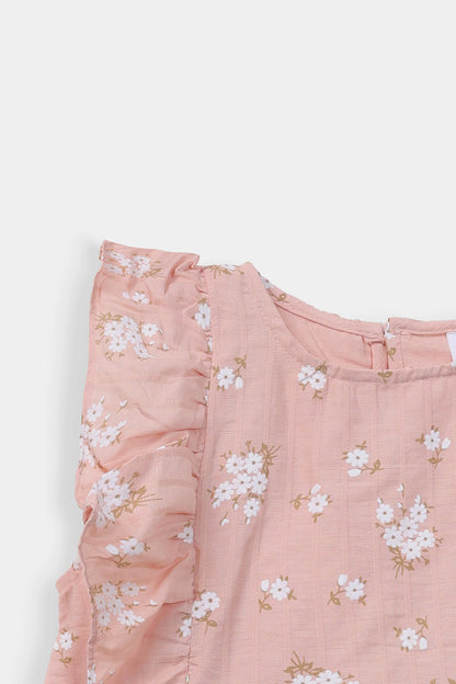 Printed Ruffled Top - Cougar Clothing