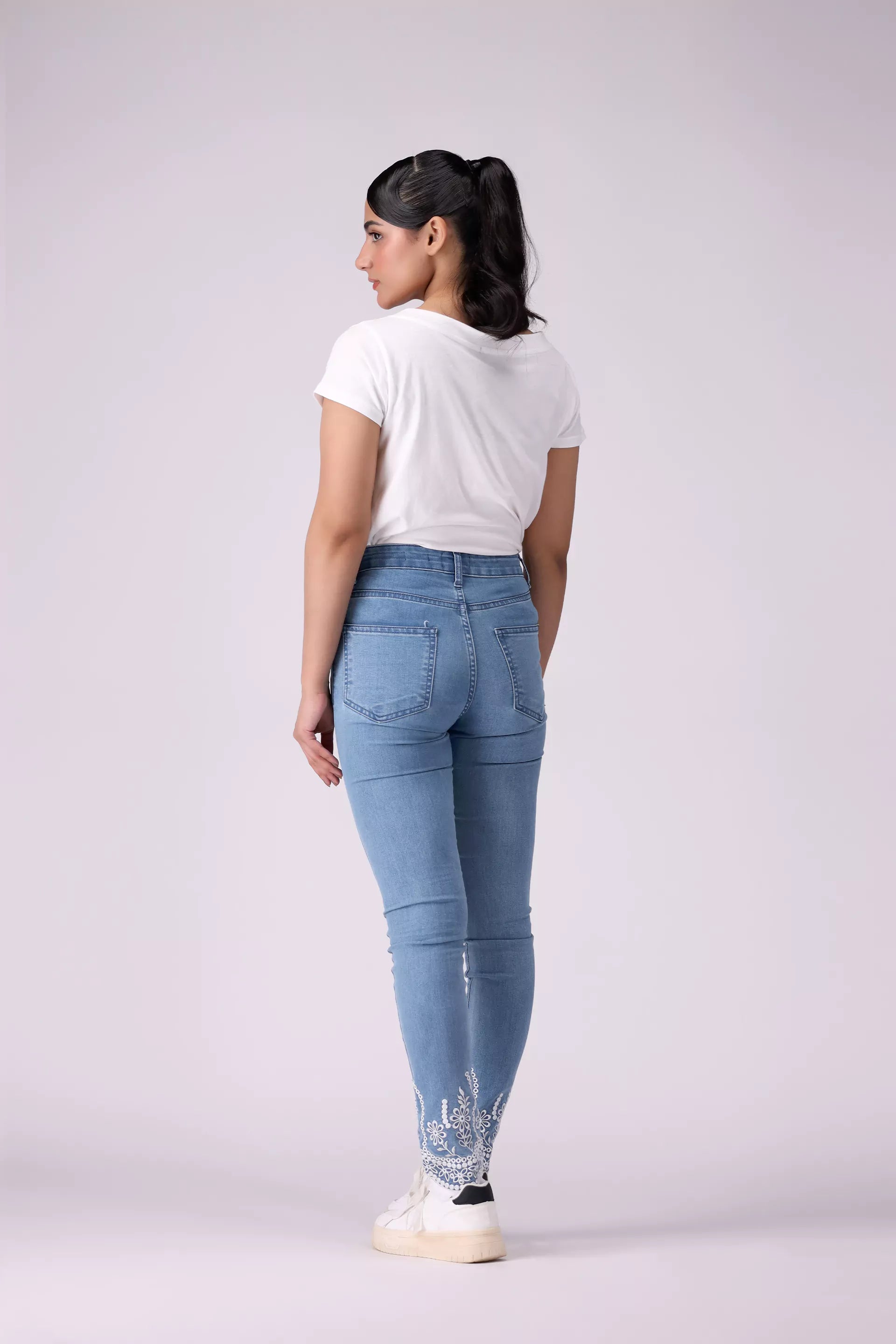 Embroidered Skinny Fit Jeans - Cougar Clothing