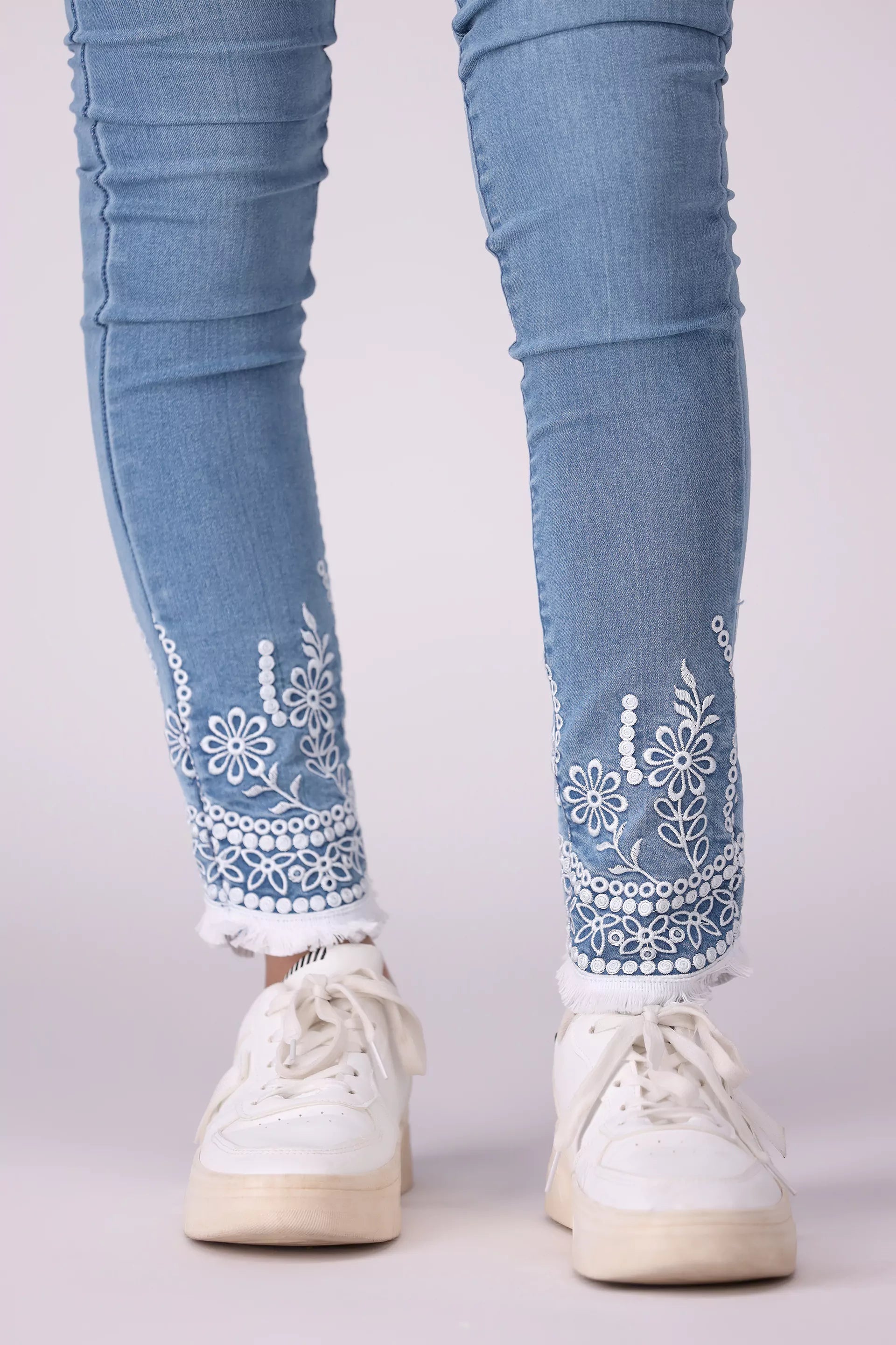 Embroidered Skinny Fit Jeans - Cougar Clothing