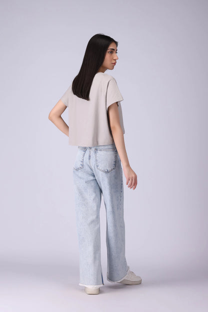 High Rise Wide Leg Fit Jeans - Cougar Clothing