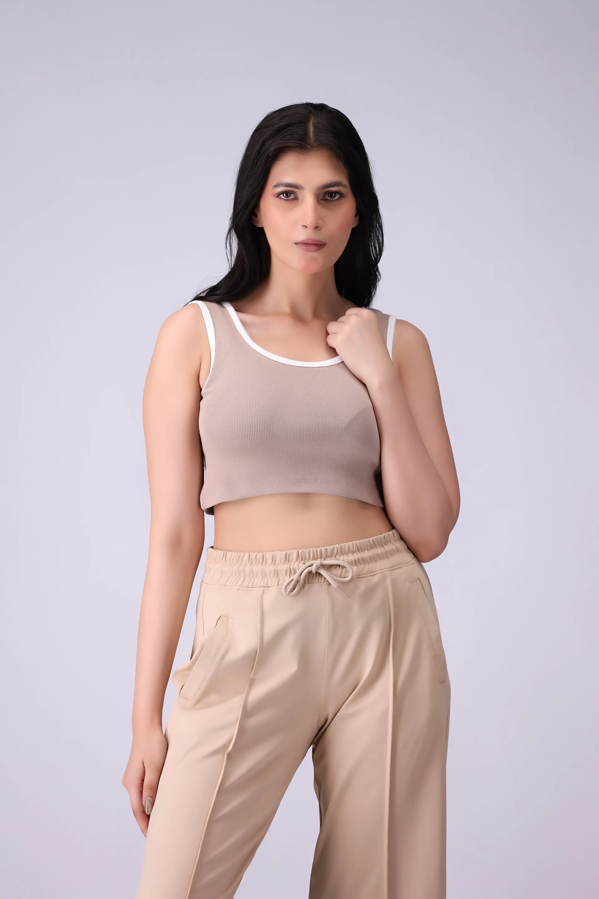 Cropped Ribbed Vest - Cougar Clothing