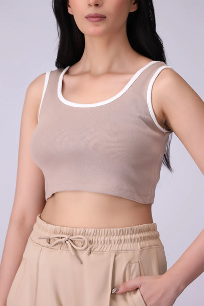Cropped Ribbed Vest - Cougar Clothing