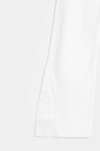 Wide Leg Embroidered Jeans - Cougar Clothing