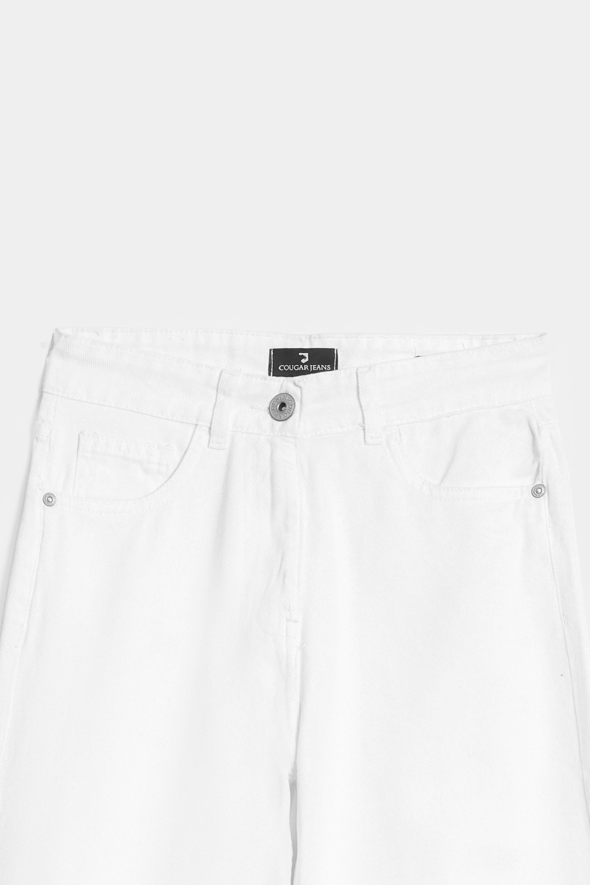Wide Leg Embroidered Jeans - Cougar Clothing