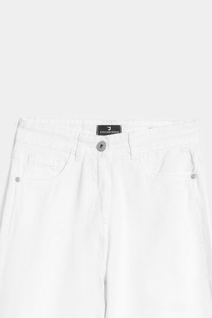 Wide Leg Embroidered Jeans - Cougar Clothing