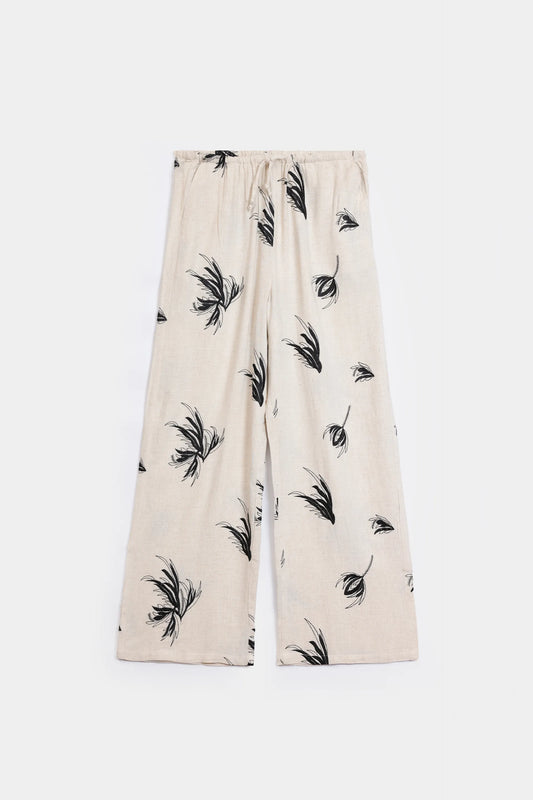Slub Cotton Printed Trousers - Cougar Clothing
