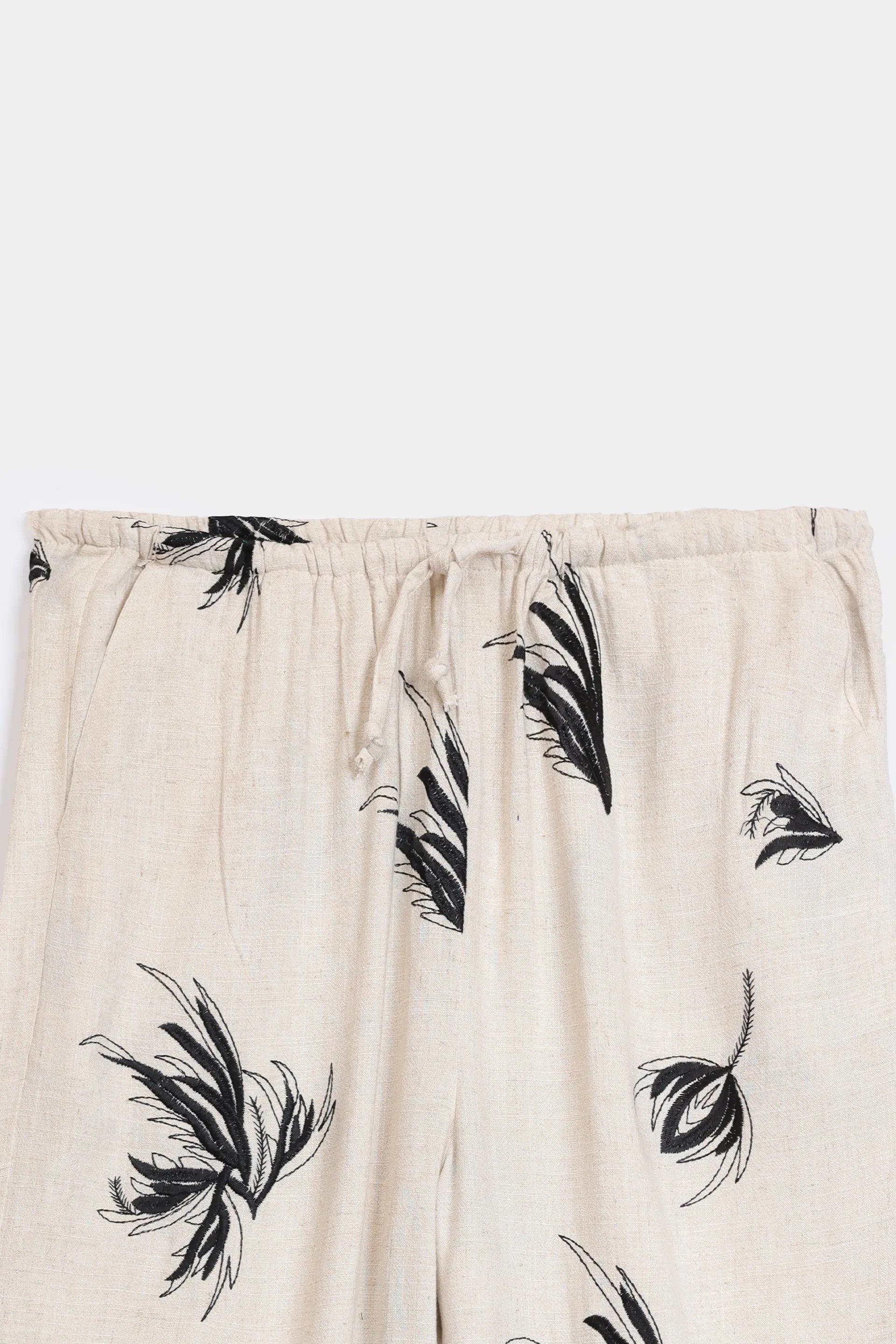Slub Cotton Printed Trousers - Cougar Clothing