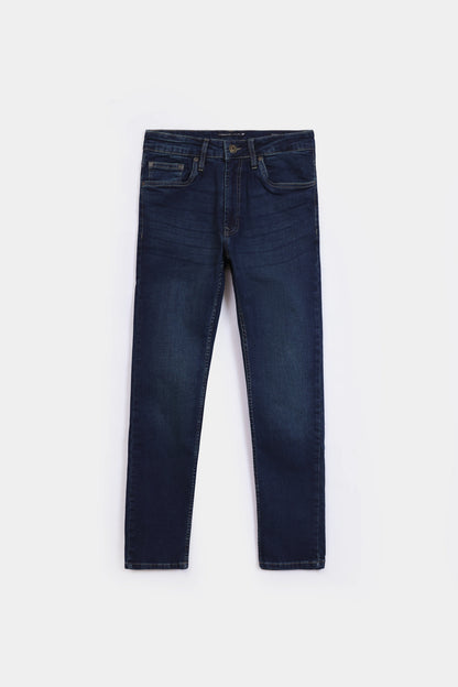 Slim Fit Jeans With Whiskers - Cougar Clothing