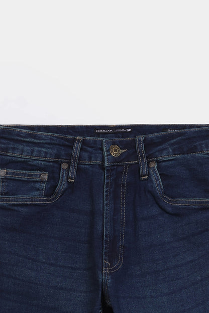 Slim Fit Jeans With Whiskers - Cougar Clothing