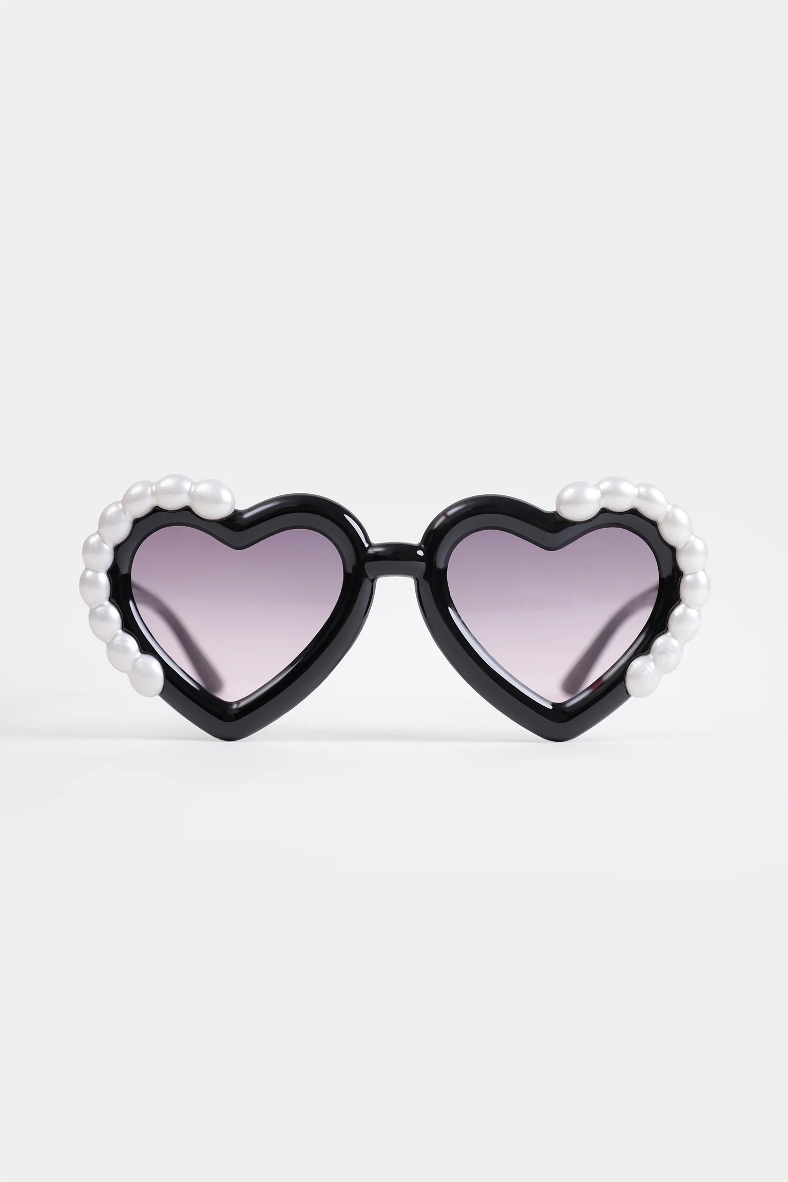 Pearly Embellished Heart-Frame Sunglasses - Cougar Clothing