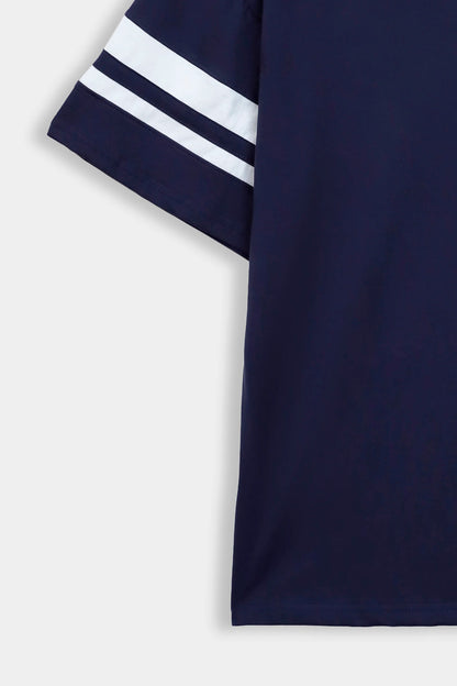 Oversized Striped Sleeves T-Shirt - Cougar Clothing