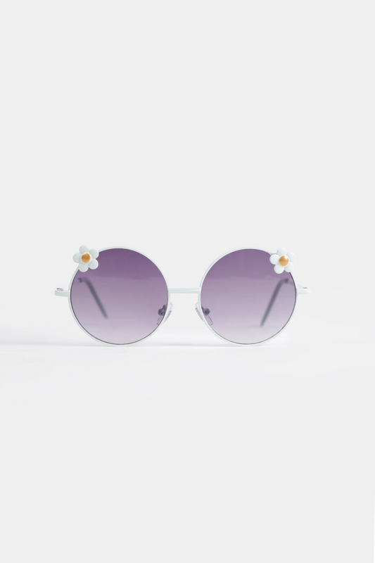 Round Metal Sunglasses With Daisy Details - Cougar Clothing