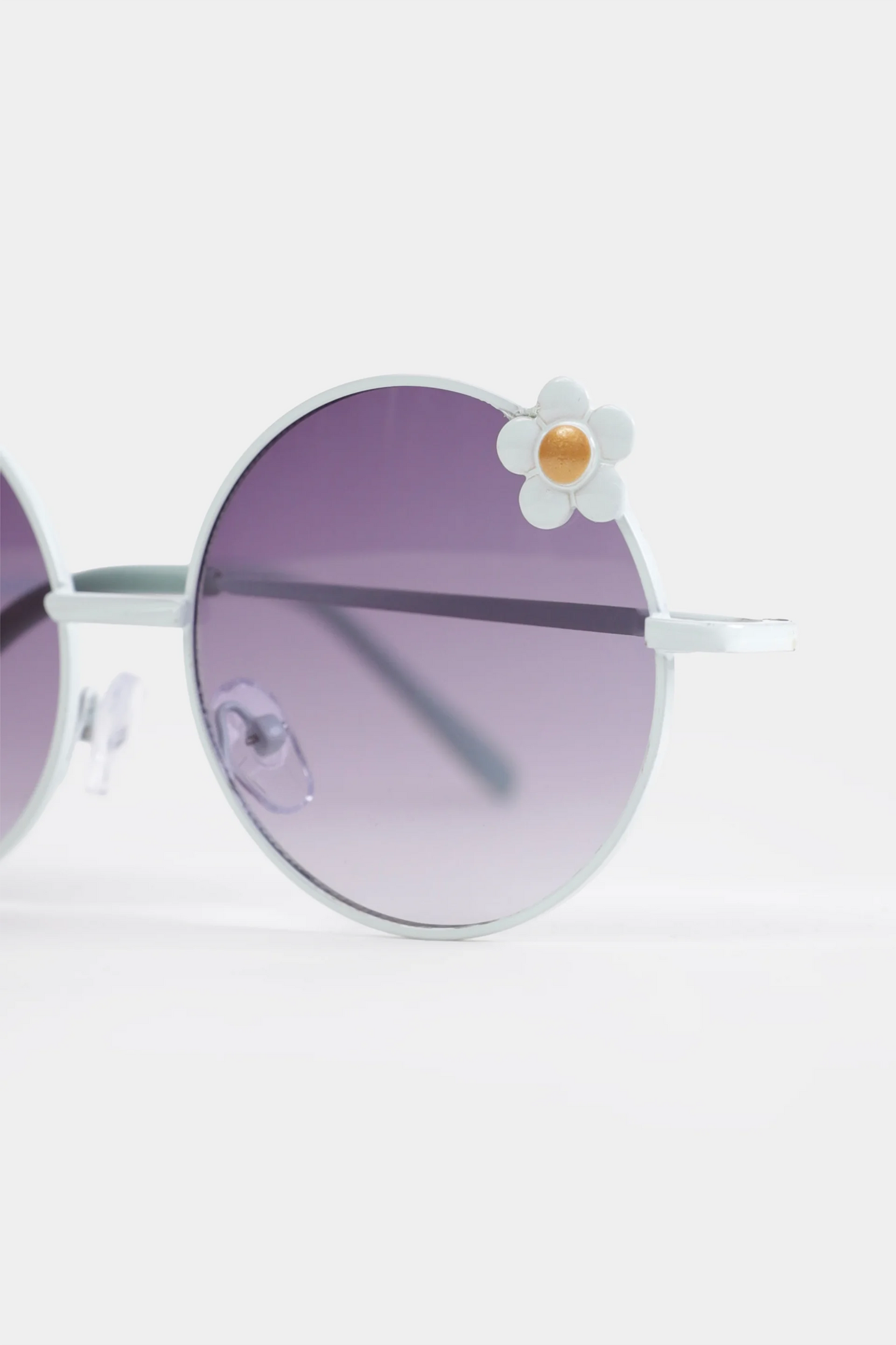 Round Metal Sunglasses With Daisy Details - Cougar Clothing