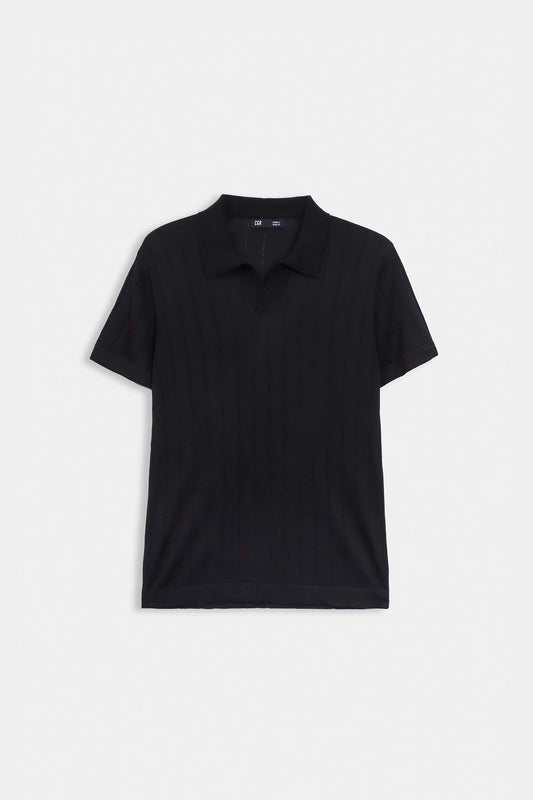 Johnny Collar Rib Knit Polo - Cougar Clothing