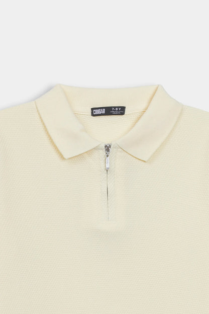 Quarter Zip Popcorn Polo - Cougar Clothing