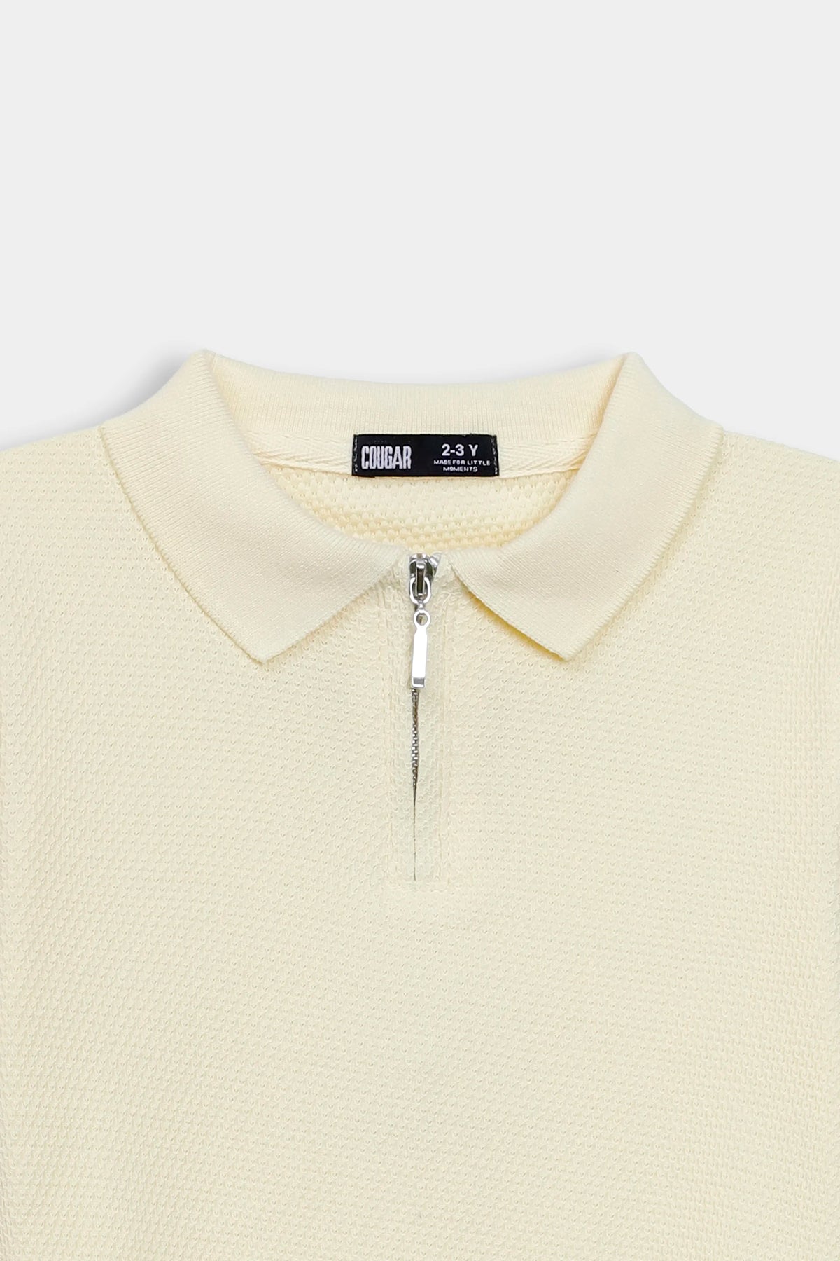 Quarter Zip Popcorn Polo - Cougar Clothing