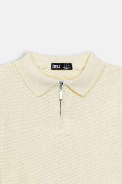 Quarter Zip Popcorn Polo - Cougar Clothing