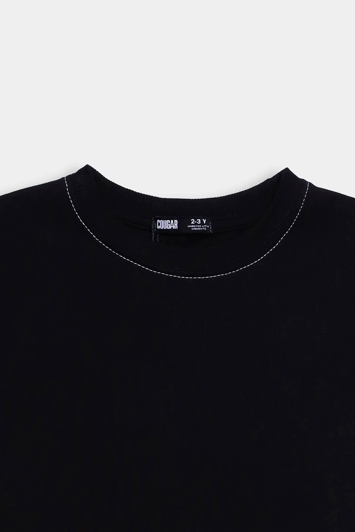 T-Shirt With Contrast Top Stitches - Cougar Clothing