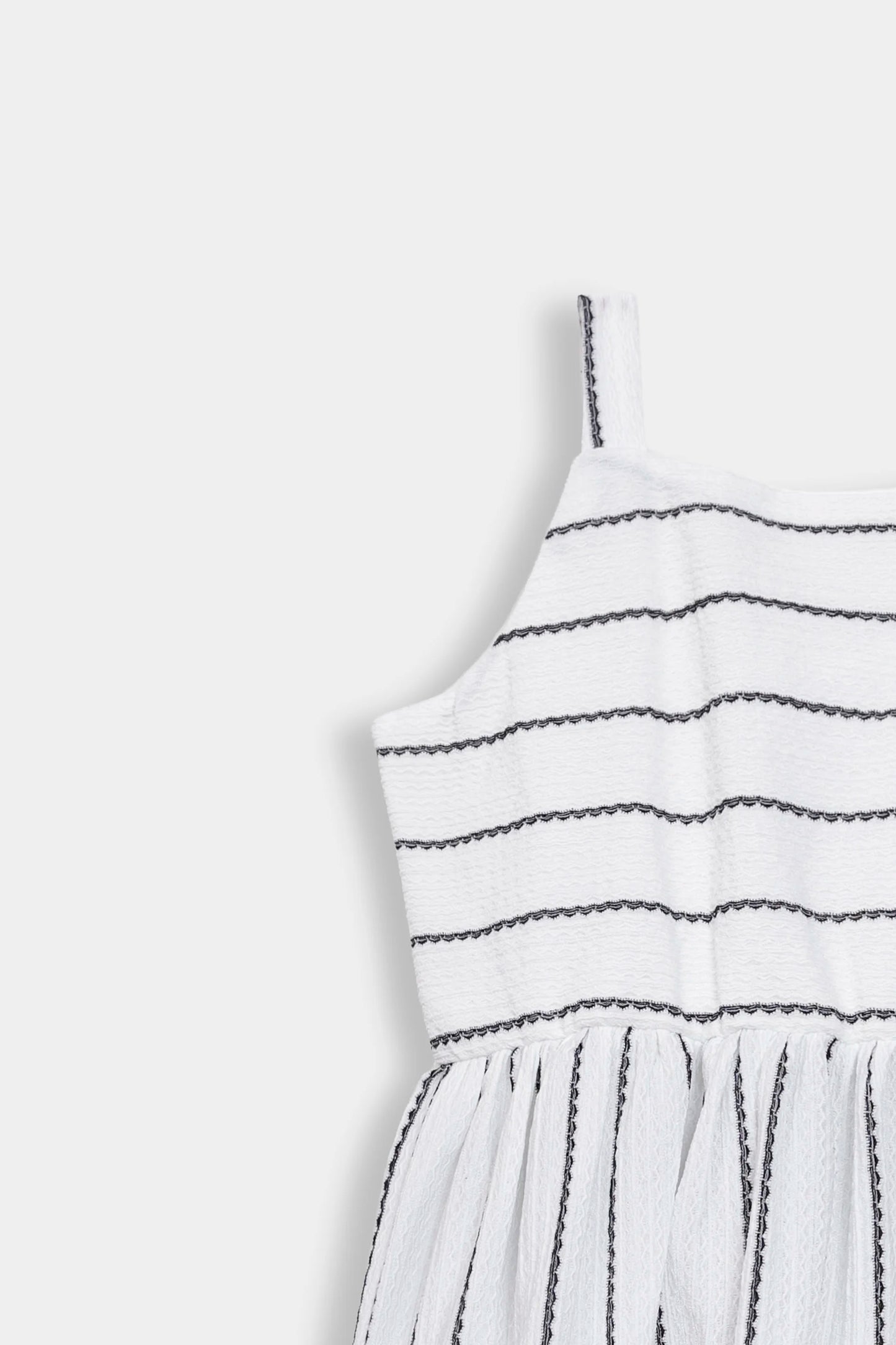 White Striped Knitted Dress - Cougar Clothing