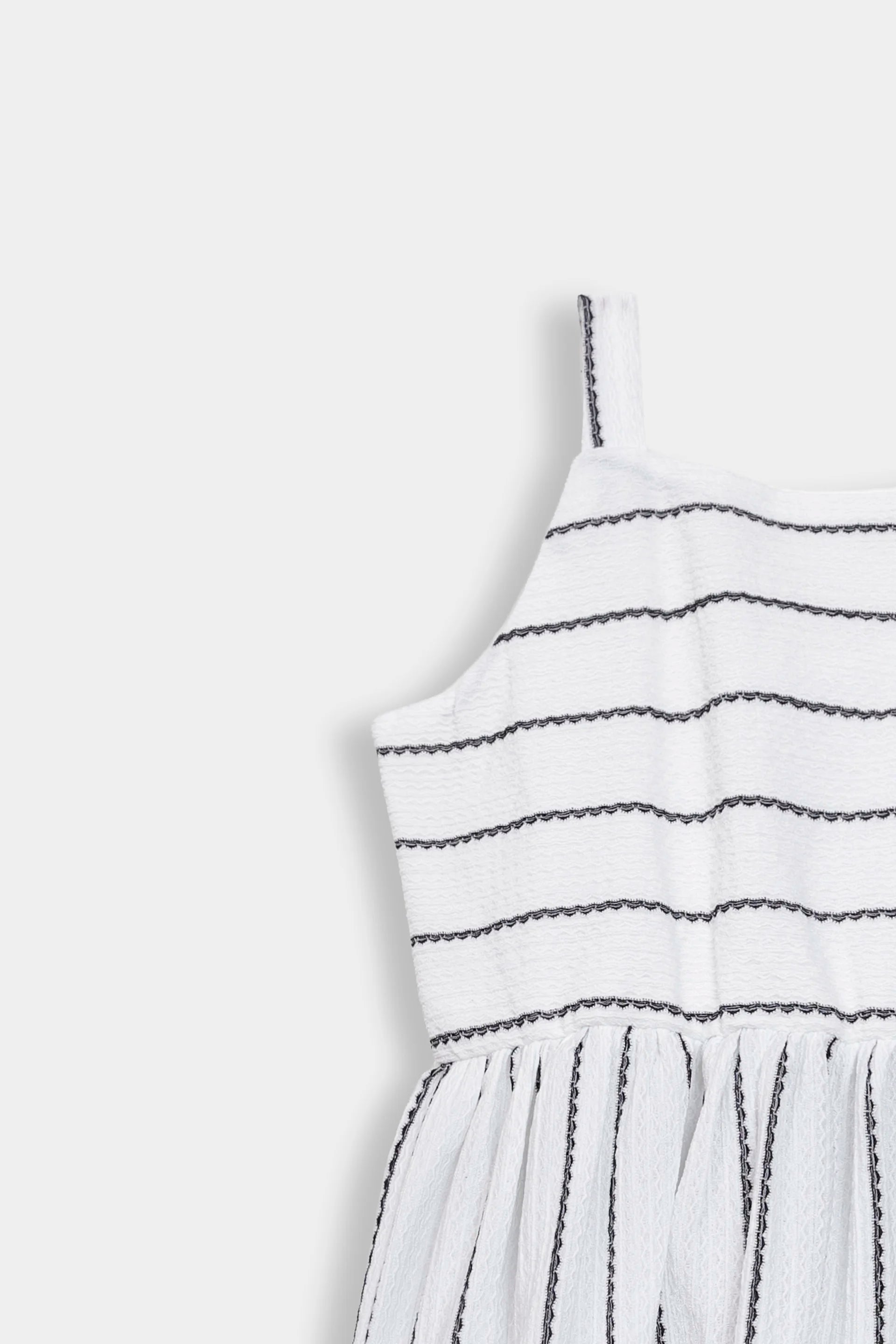 White Striped Knitted Dress - Cougar Clothing
