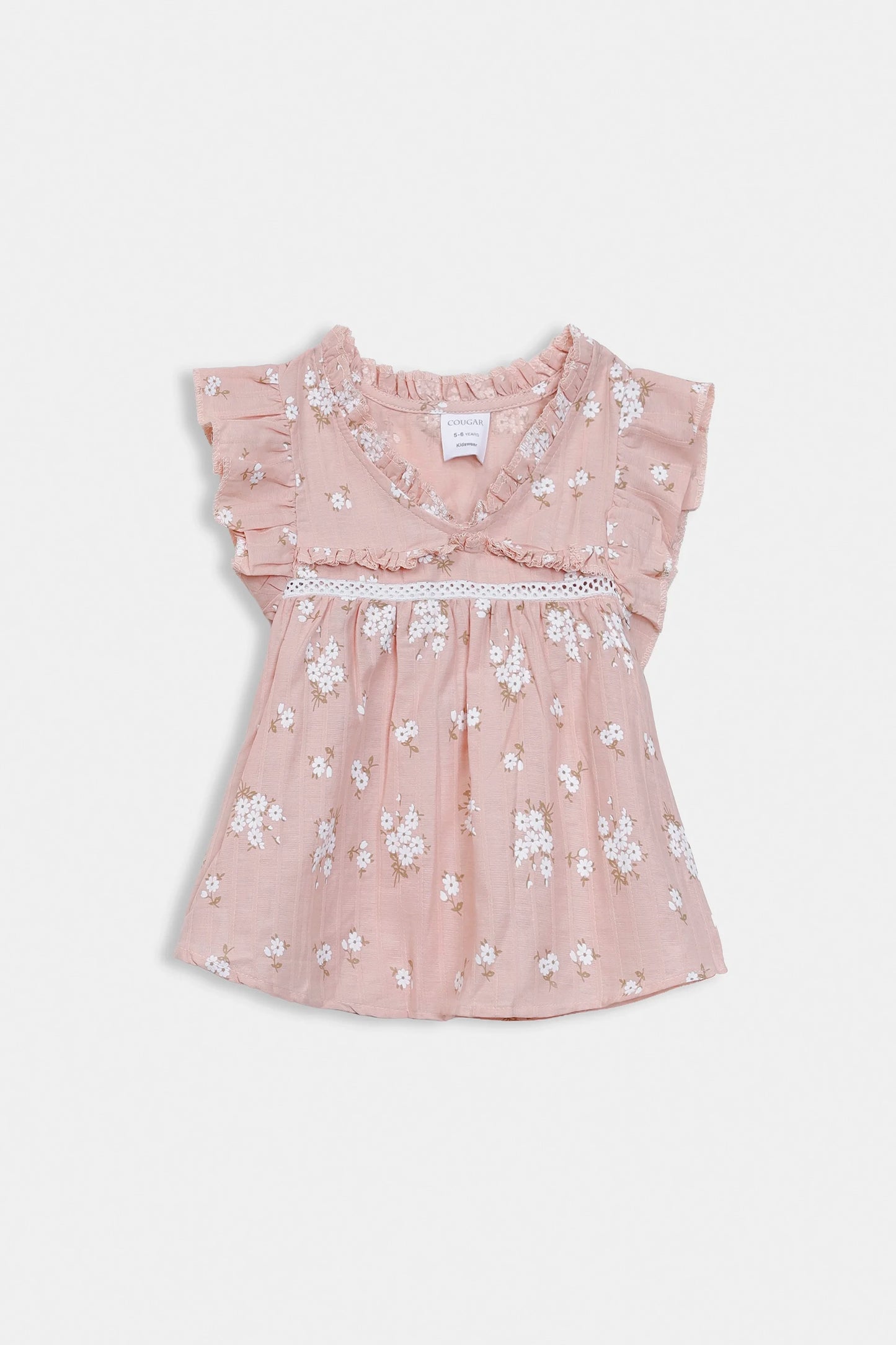 Printed Ruffle Top - Cougar Clothing
