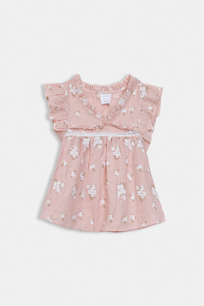 Printed Ruffle Top - Cougar Clothing