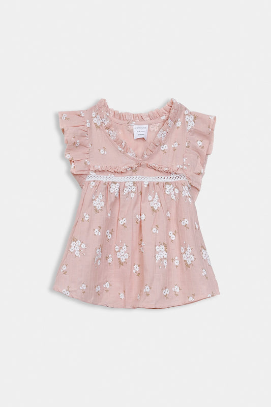 Printed Ruffle Top - Cougar Clothing