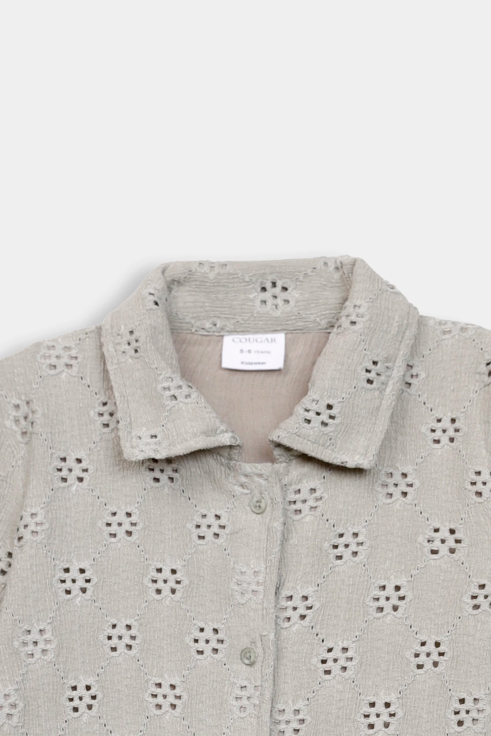 Tie-Front Schiffli Net Shirt - Cougar Clothing