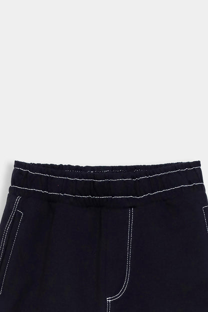 Shorts With Contrast Top Stitches - Cougar Clothing