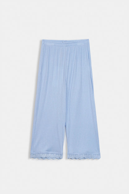 Lace Trim Knit Trousers - Cougar Clothing