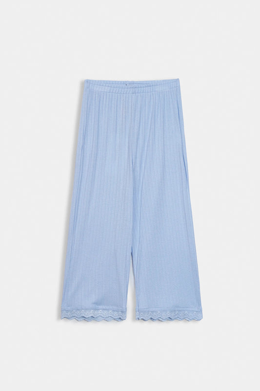 Lace Trim Knit Trousers - Cougar Clothing