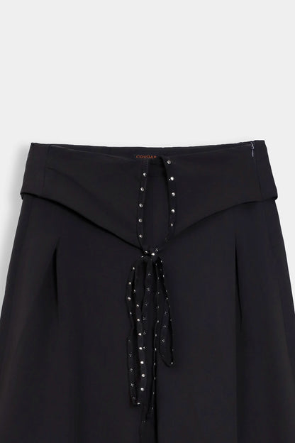 Trousers With Embellished Drawstring - Cougar Clothing