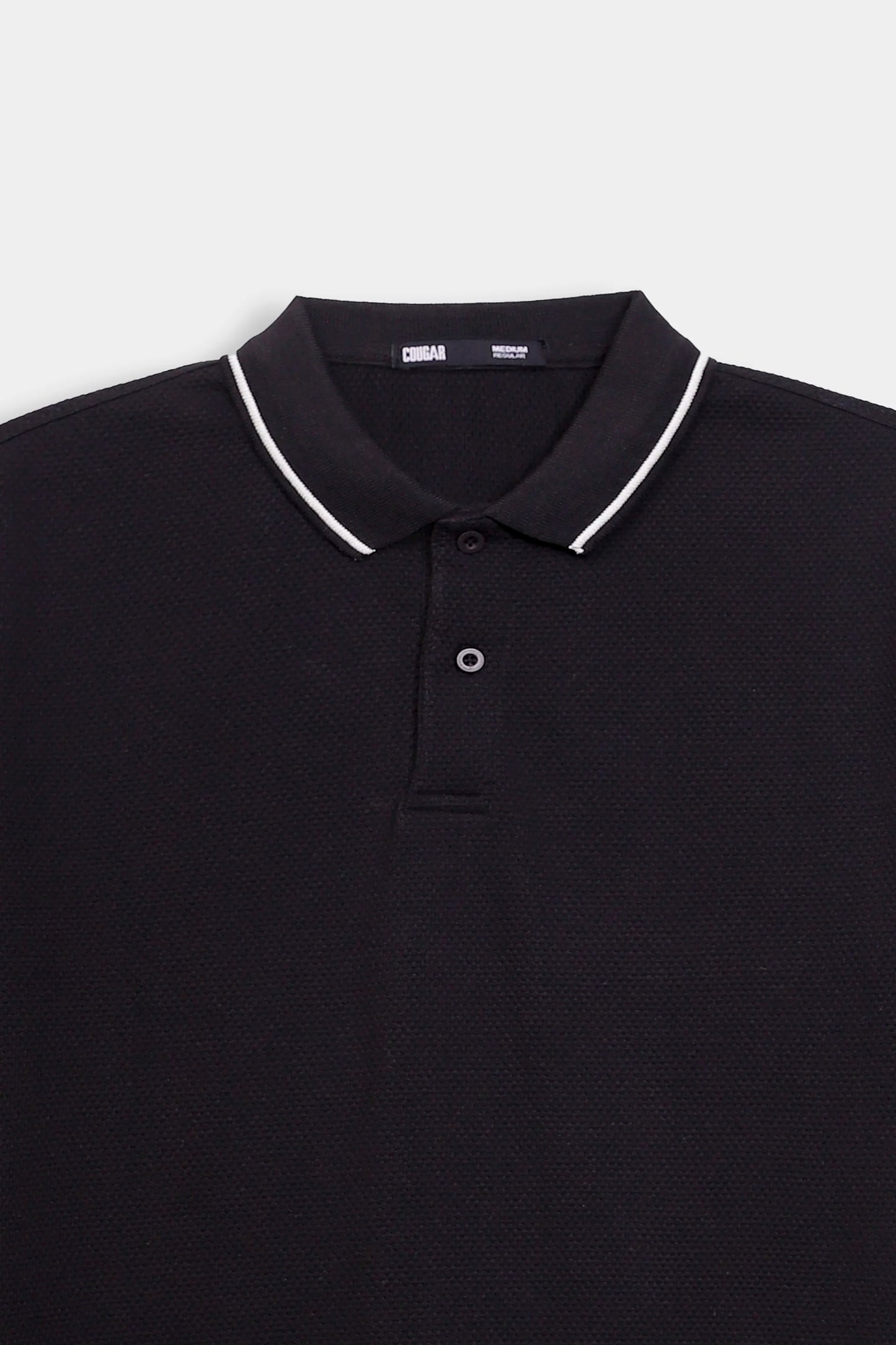 Popcorn Knit Polo With Tipping - Cougar Clothing