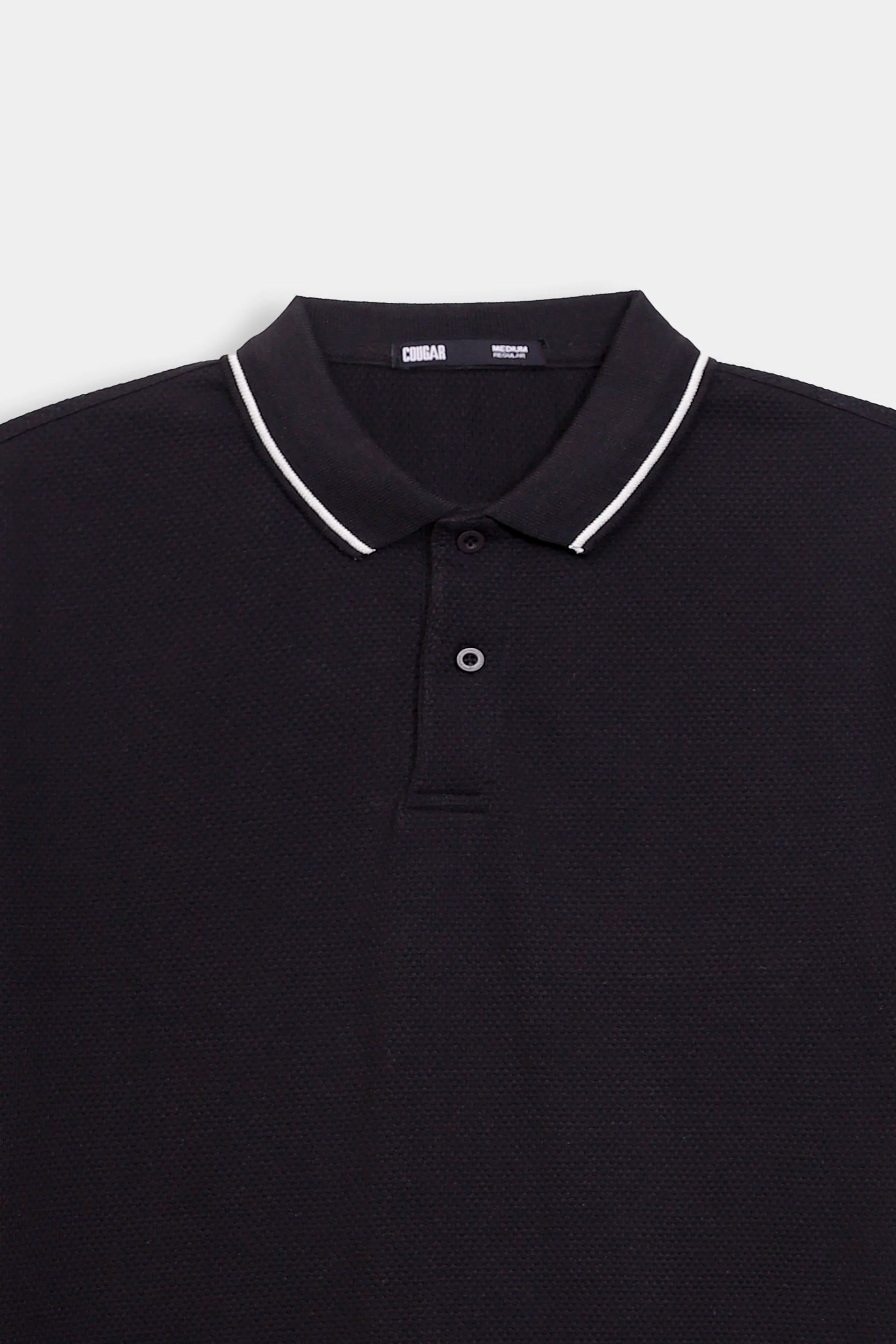 Popcorn Knit Polo With Tipping - Cougar Clothing