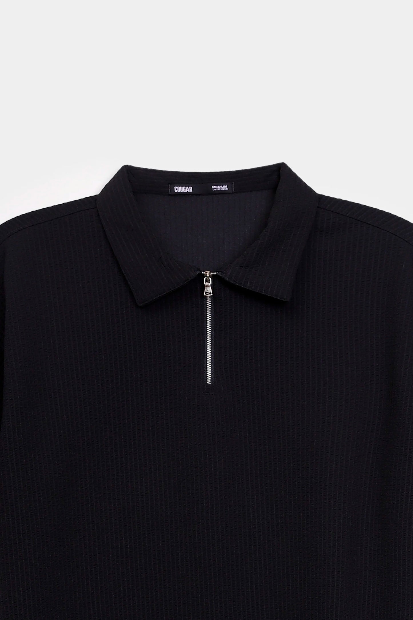 Oversized Seersucker Polo - Cougar Clothing