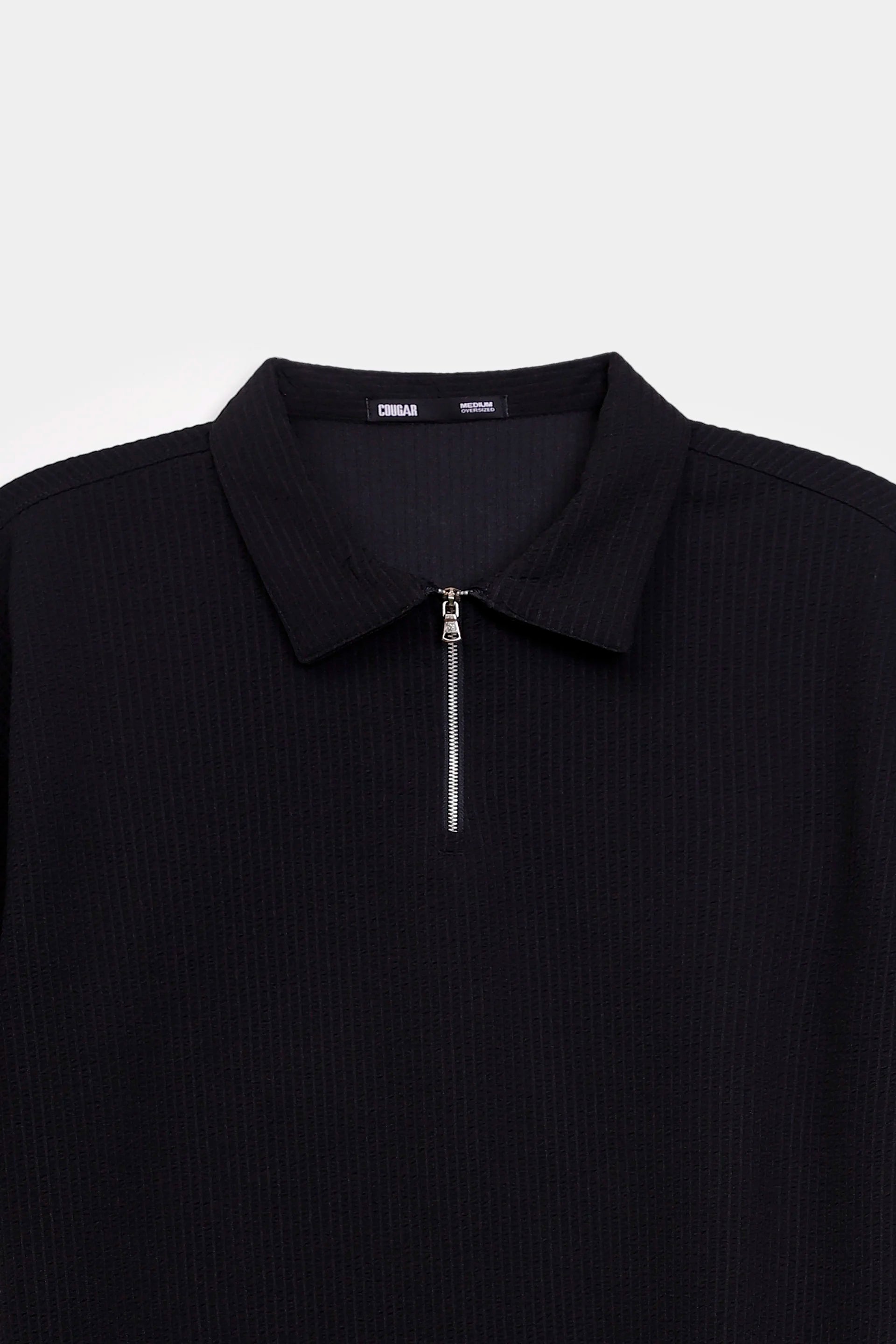Oversized Seersucker Polo - Cougar Clothing