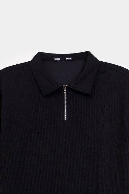 Oversized Seersucker Polo - Cougar Clothing