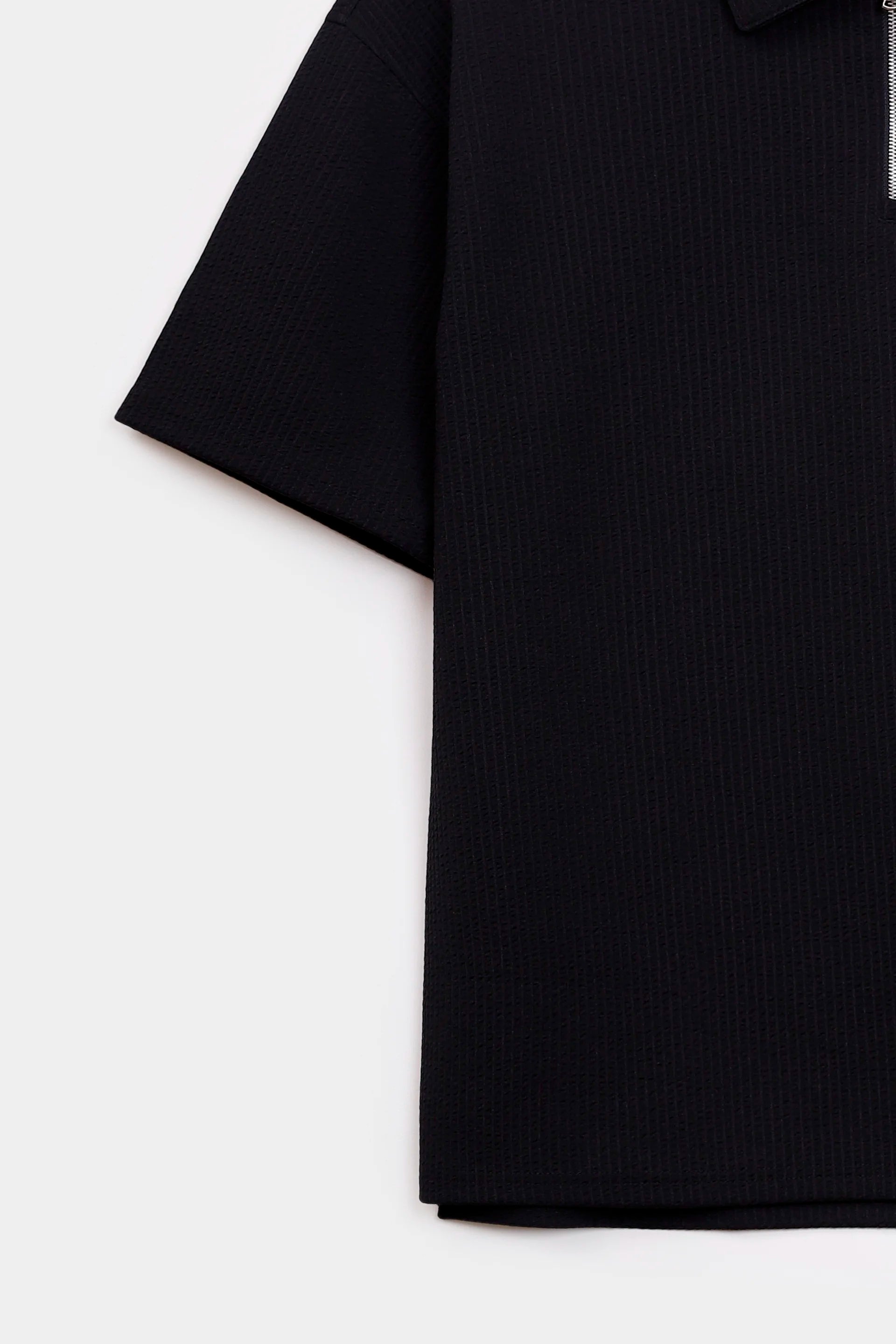 Oversized Seersucker Polo - Cougar Clothing