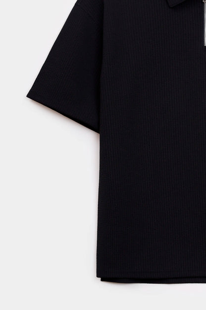 Oversized Seersucker Polo - Cougar Clothing